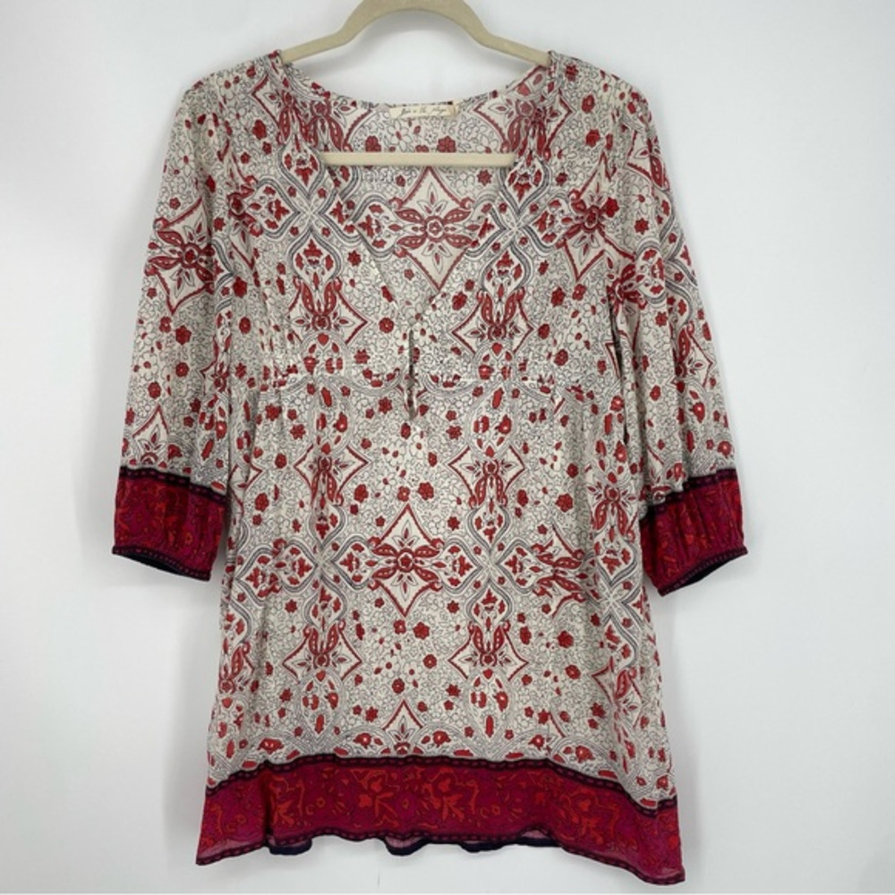 Joie‎ a la Plage red white floral swim cover up Tunic